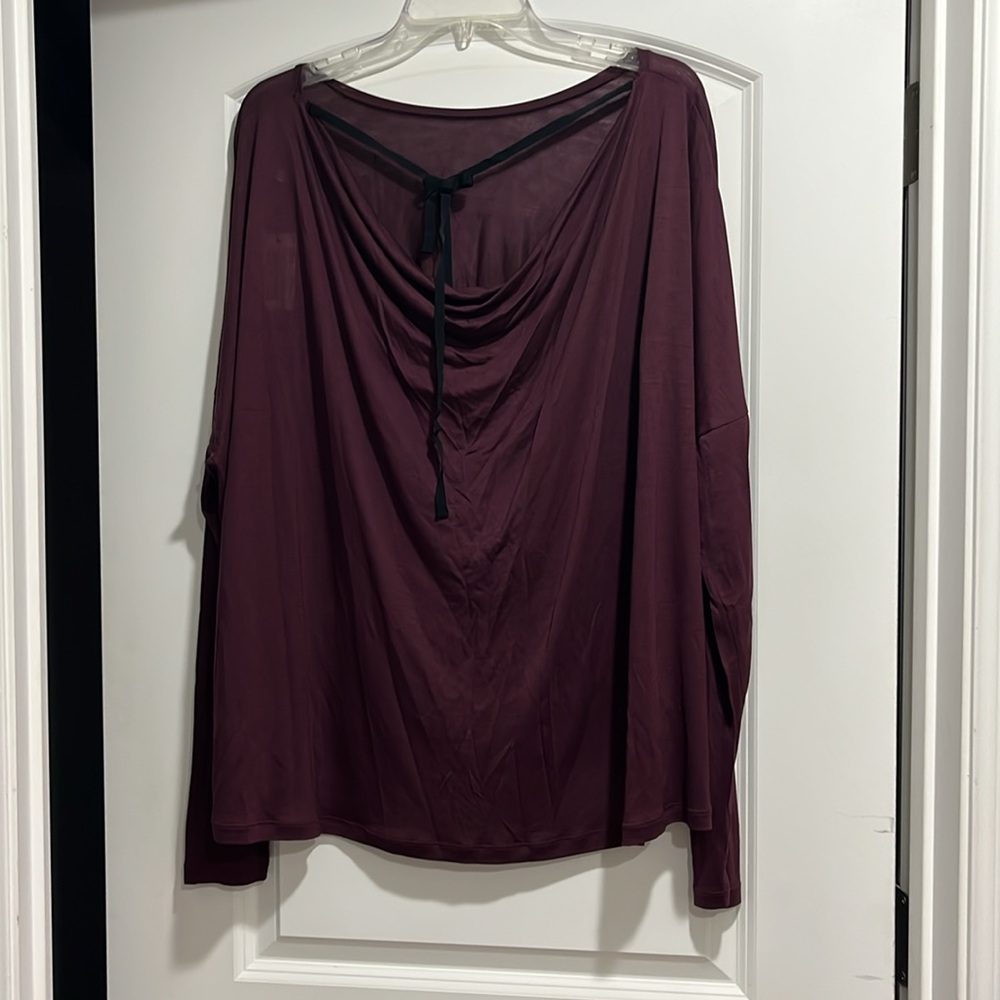 Burgundy Black Floral Top - Picture 4 of 9